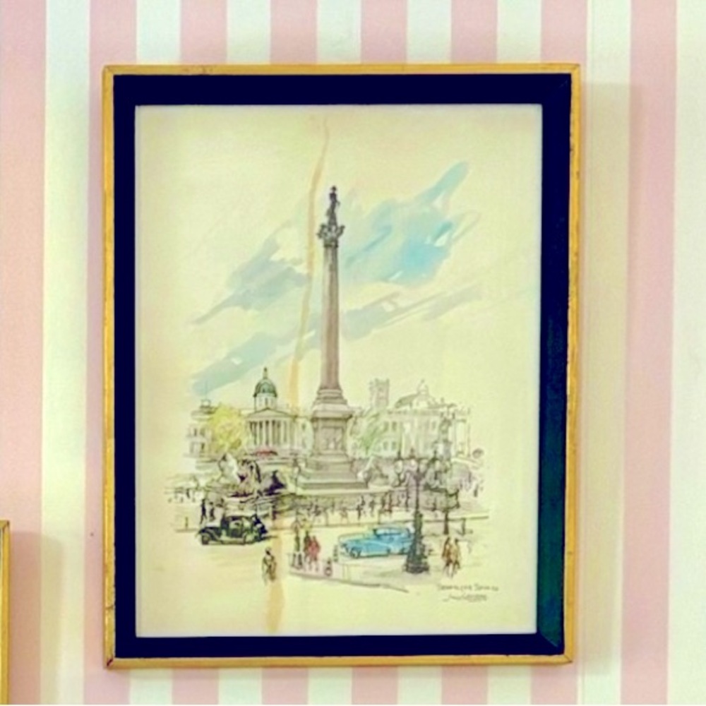 Vintage Jan Korthals Framed Art Print of Trafalgar Square